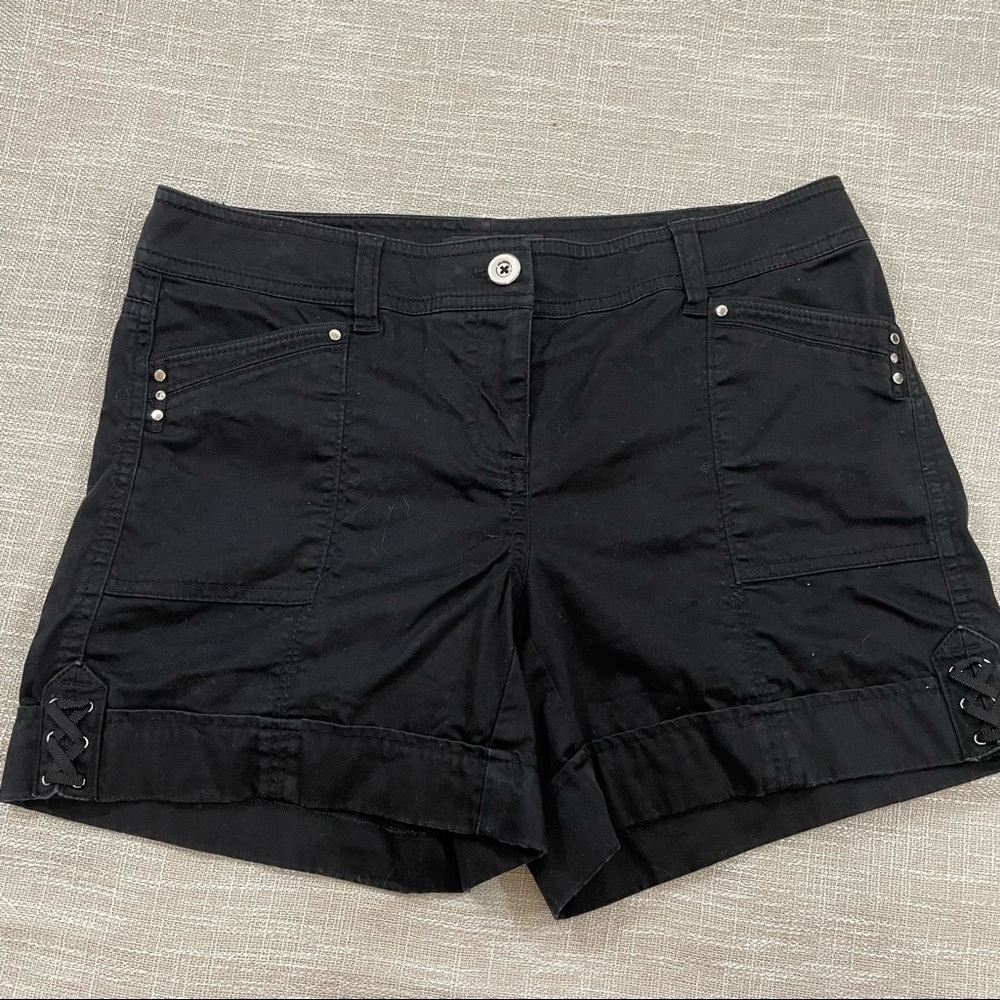 White House Black Market Cotton Black Denim Shorts Size 2